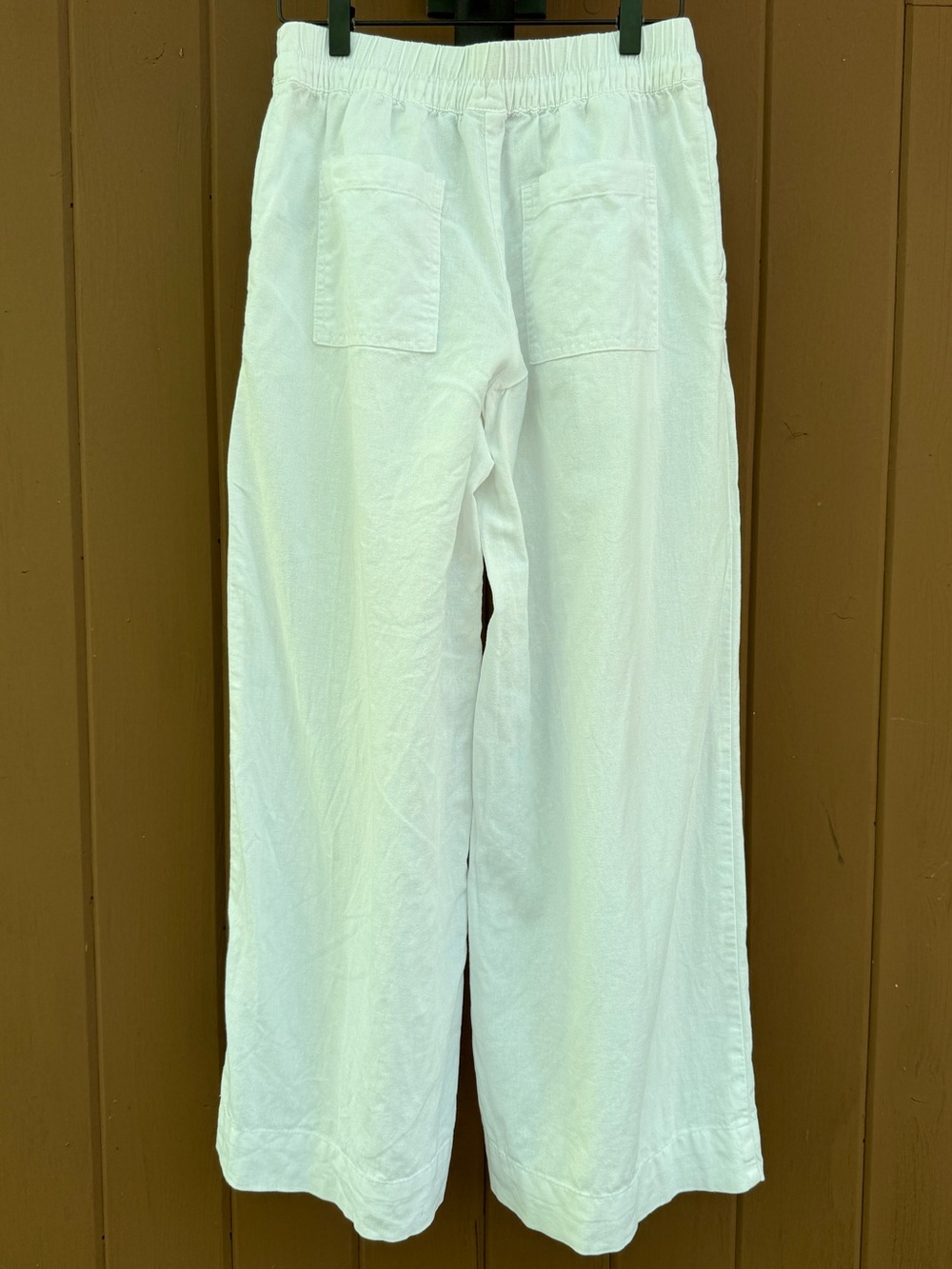 a new day XS White Linen Blend Wide Leg Elastic Waist Pants | Summer White Pants
